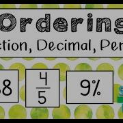 Ordering Fraction Decimal Percent