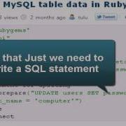 Ruby Tutorial Updating MySQL Table Data In Ruby