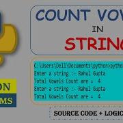 Python Program To Count The Vowels In String