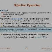 Query Processing Algorithm For Evaluating Relarional Algebra Operation Selection Operation