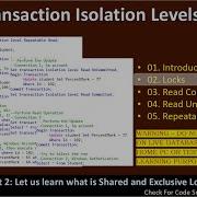Transaction Isolation Levels Part 2 Shared Exclusive Locks SSMS TSQL Tutorial 121