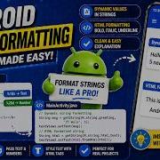 ANDROID STRING FORMATTING TUTORIAL IN JAVA DYNAMIC STRING RESOURCE HTML STRING