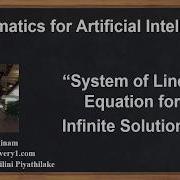 Machine Learning Tutorial Python Mathematics 18 System Of Linear Equations Infinitely Solution