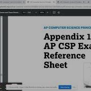The Exam Reference Sheet 2023 APCSP Exam Prep Study Guide