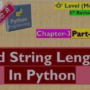 Olevel String Length In Python In Hindi Python Programming Pragyadisodiya