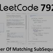 Leetcode 792 Number Of Matching Sub Sequences Solution