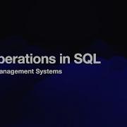 Set Operations In SQL