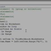 Excel VBA For Each Next Loop