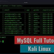Learn MySQL Basics In Just 8 Minutes Kali Linux