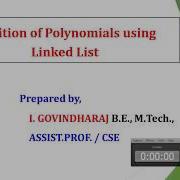 1 25 ADDITION OF TWO POLYNOMIALS USING SINGLY LINKED LIST DATA STRUCTURES