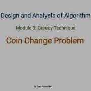 Module 3 Coin Change Problem Greedy Technique