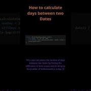How To Calculate Days Between Two Dates Javascript Shorts