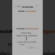 How To Use Javascript Mutable And Immutable Types Shorts