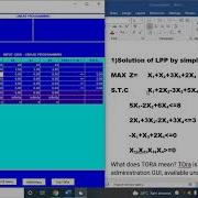 Simplex Method Using TOra
