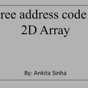 Three Address Code For 2D Array With Example Compiler Design