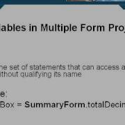 20 03 Variables In Multiple Form Projects