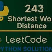 Leetcode 243 Shortest Word Distance Python Solution