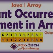 Count Occurrence Of Every Element In Arrays Java Arrays Count Element Fox Tech Academy