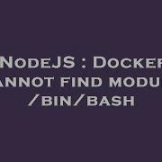 NodeJS Docker Cannot Find Module Bin Bash