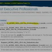 Access Final Project Modules 1 4 SAM Capstone Project 1a IL AC365 2021 CS1 4a Midwest Executive