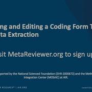 Editing Coding Forms In MetaReviewer
