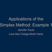 Applications Of The Simplex Method Example 1 JT 20161028
