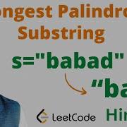 5 Longest Palindromic Substring Java Leetcode Hindi