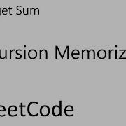 LeetCode 494 Target Sum Recursion Memorization Java