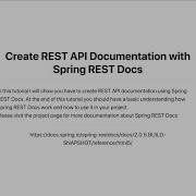 Create REST API Documentation With Spring REST Docs