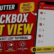 FLUTTER ANDROID CHECKBOX LIST VIEW TUTORIAL
