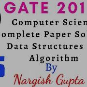 GATE Computer Science Complete Paper Solution Data Structures And Algorithm GATE 2016