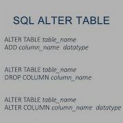 Оператор SQL Alter Table