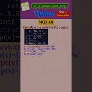 Python MCQ 131 Function Test Your Skills Python Pythonprogramming Pythoninterview Shorts Trending