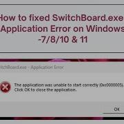 How To Fixed SwitchBoard Exe Application Error On Windows 7 8 10 11