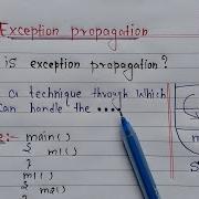 Exception Propagation In Java Learn Coding