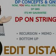 Edit Distance Recursion Memo Bottom Up DP On Strings Leetcode 72 DP Concepts Qns 22