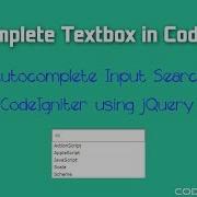 Autocomplete Textbox In CodeIgniter Using JQuery UI