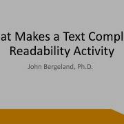 Text Complexity Readability Activity