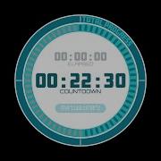 22 Minutes And 30 Seconds Radial Blue Countdown Timer With Alarm And Elapsed Time