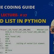 NESTED LIST IN PYTHON INDEXING OF NESTED LIST Python Tutorials For Beginners