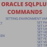 SQLPLUS Commands Part 1