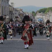 Scotland The Brave By The Massed Bands On The March After The 2019 Dufftown Highland Games In Moray