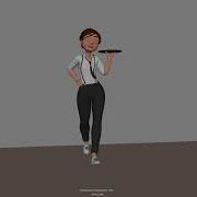 Waitress Happy Walk