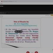 International Webinar On Pricing Financial Option Using Firefly Algorithm