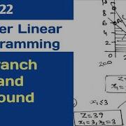 Integer Linear Programming Branch And Bound Method Operation Research Lecture 22