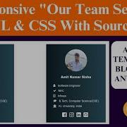 How To Create Our Team Section Using HTML And CSS Responsive Our Team Section HTML CSS Source Code
