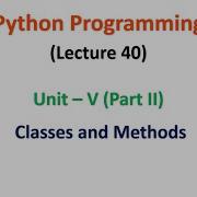 Python Programming Unit 5 Classes And Methods Part 1