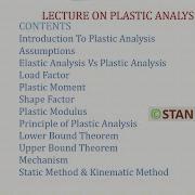 Lecture On Plastic Analysis