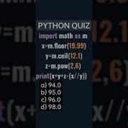 PYTHON QUIZ ON MATH LIBRARY Pythonforbeginners Coding Shorts