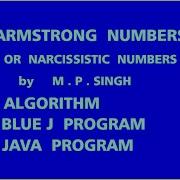 BlueJ And Java Programs For Generating Armstrong Numbers Narcissistic Numbers Lesson11